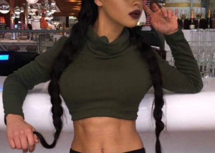 "Oh The Mid Drift Shirts" (Long Sleeve Crop Top) Tops That Rock