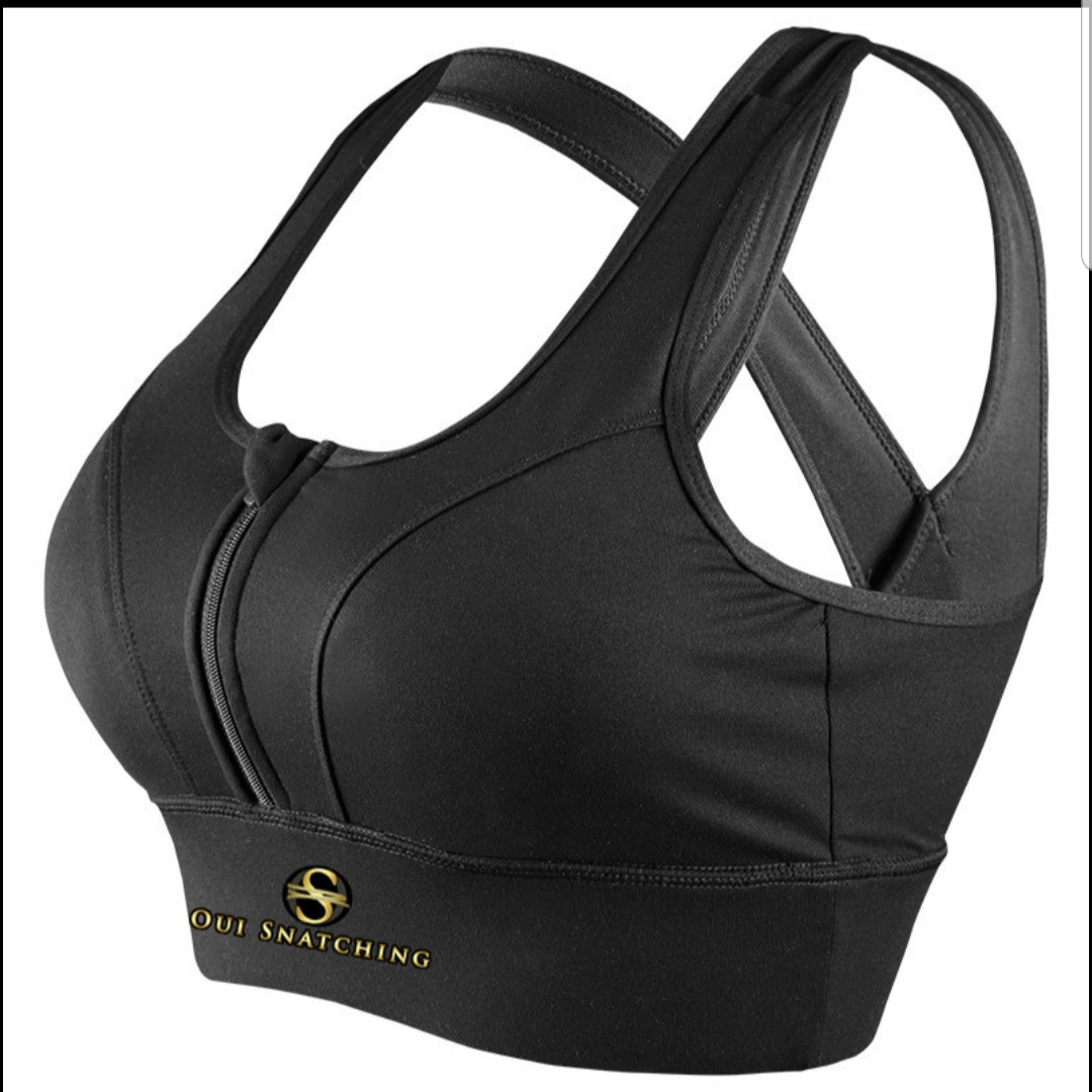 Mademoiselle' Black and White Sports Fitness Bra