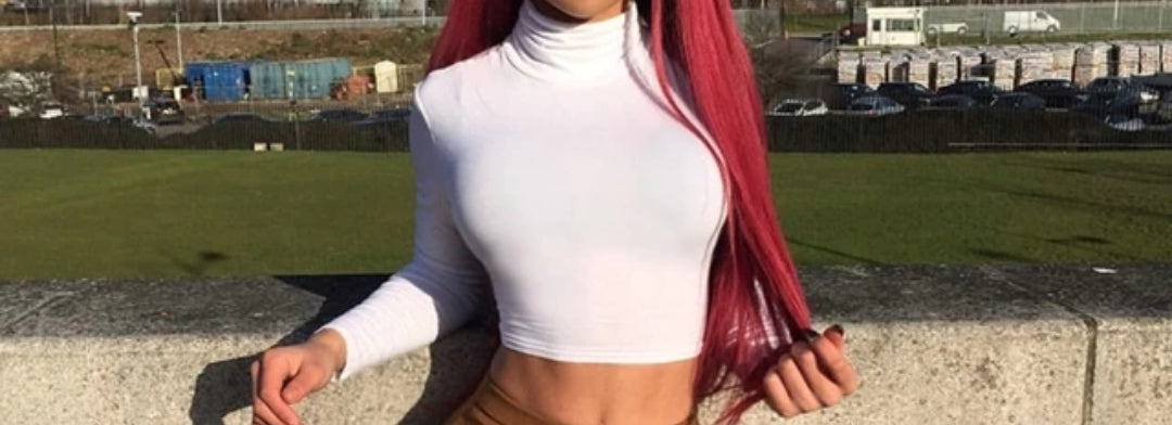 "Oh The Mid Drift Shirts" (Long Sleeve Crop Top) Tops That Rock