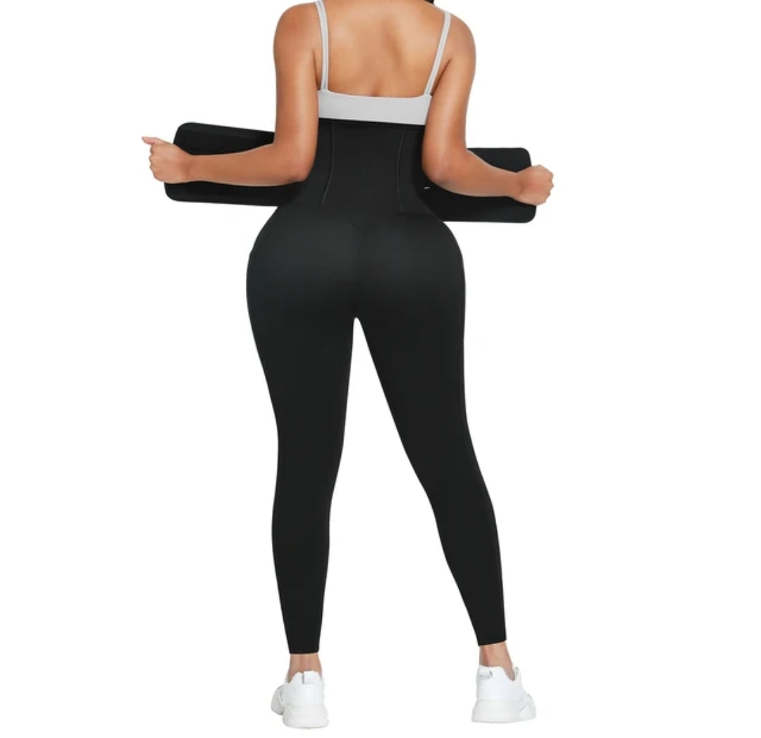 Oui-Snatching Three Hook Compression, Adjustable Straps,  Neoprene High Waist Yoga Pants